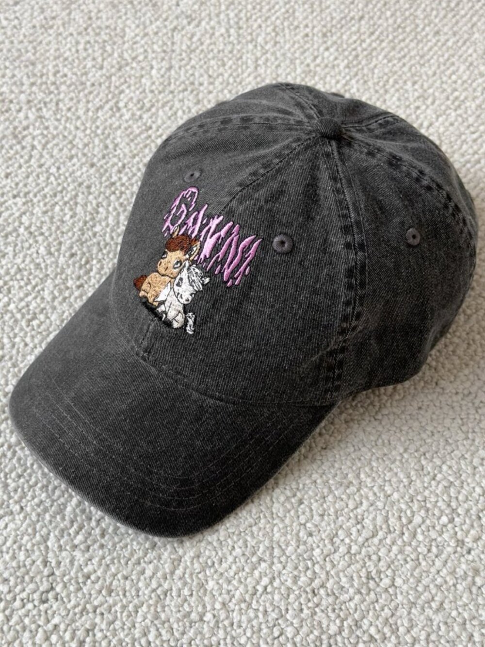 Ganni Women's Black 'Pony' Cap